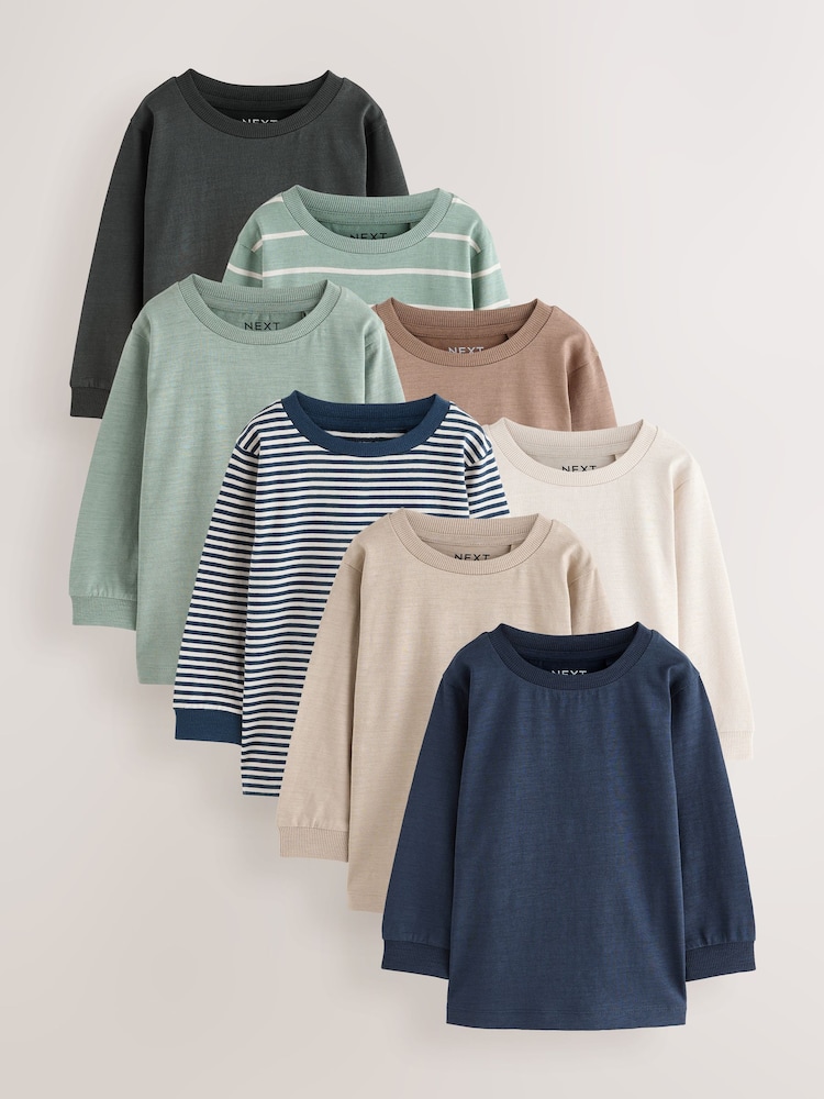 Multi Minerals Long Sleeve T-Shirts 8 Pack (3mths-7yrs) - Image 1 of 9