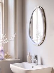 Grey Mia Pebble Round Bathroom Wall Mirror - Image 1 of 6