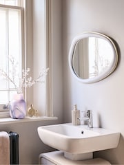 Grey Mia Pebble Round Bathroom Wall Mirror - Image 2 of 6