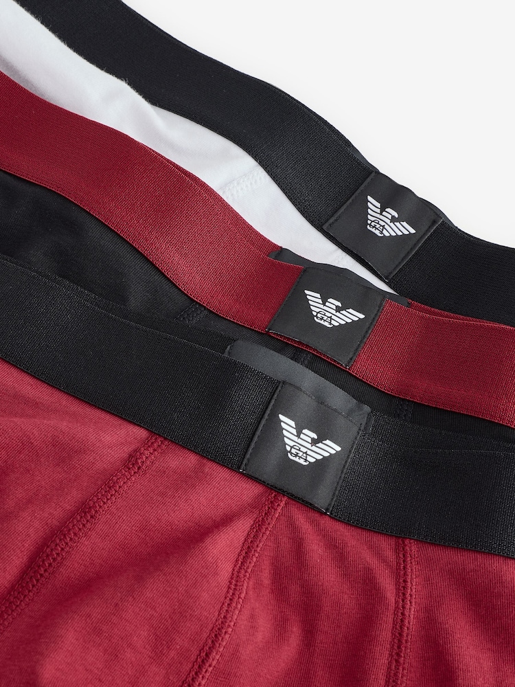 Emporio Armani Red/Black Boxers 3 Pack - Image 5 of 5 Emporio Armani Red/Black Boxers 3 Pack - Image 5 of 5