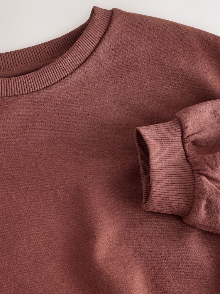 Chocolate Brown Boxy Bubble Hem Sweatshirt (3-16yrs) - Image 3 of 3