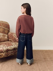 Chocolate Brown Boxy Bubble Hem Sweatshirt (3-16yrs) - Image 4 of 8
