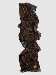 Levi's® Leopard Black Scarf Print Lightweight Reversible Scarf - Image 2 of 4