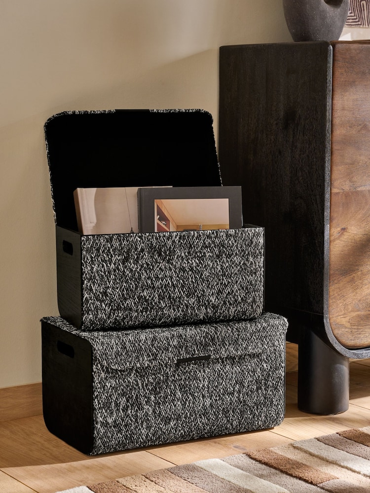 Set of 2 Grey Bronx Storage Trunks - Image 2 of 4 Set of 2 Grey Bronx Storage Trunks - Image 2 of 4