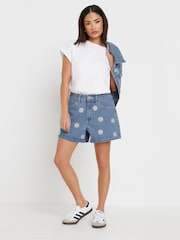 PixieGirl Petite Blue Daisy Shorts - Image 3 of 5