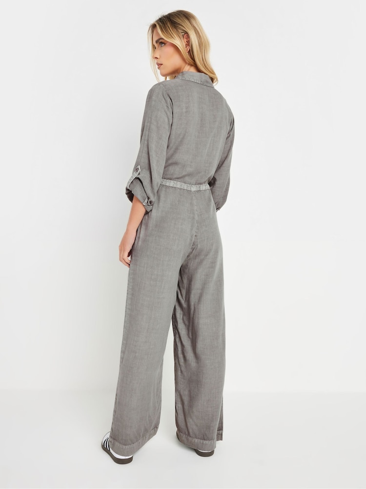 PixieGirl Petite Grey Acid Wash Jumpsuit - Image 4 of 6