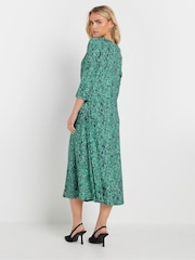 M&Co Green Petite Snake Print Twist Dress - Image 4 of 5