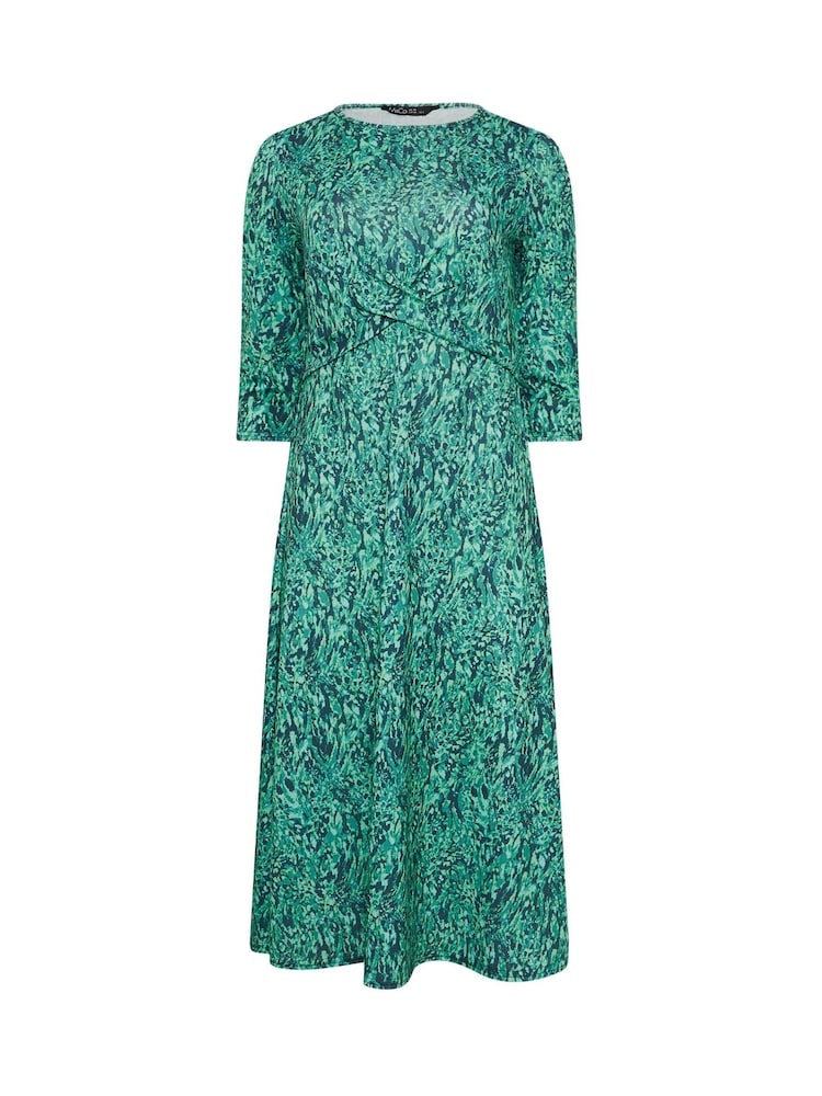 M&Co Green Petite Snake Print Twist Dress - Image 5 of 5
