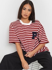 PixieGirl Petite Red Stipe Appliqué T-Shirt - Image 4 of 5