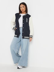 PixieGirl Petite Blue Boston Varsity Bomber Jacket - Image 2 of 6
