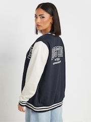 PixieGirl Petite Blue Boston Varsity Bomber Jacket - Image 3 of 6