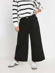 PixieGirl Petite Wide Leg Denim Cropped 100% Cotton Jeans - Imagen 1 de 6
