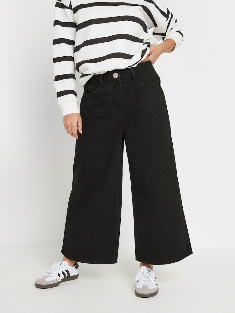 PixieGirl Petite Wide Leg Denim Cropped 100% Cotton Jeans - Imagen 1 de 6