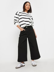 PixieGirl Petite Wide Leg Denim Cropped 100% Cotton Jeans - Imagen 3 de 6