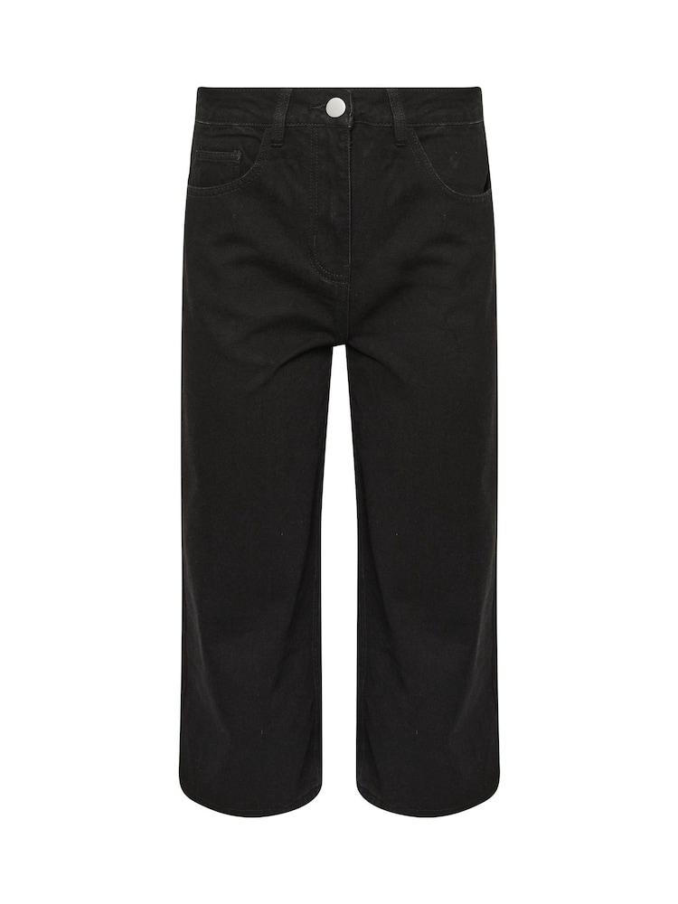 PixieGirl Petite Wide Leg Denim Cropped 100% Cotton Jeans - Imagen 6 de 6