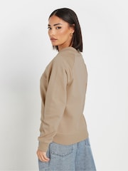 PixieGirl Petite Natural Embroidered Sweat Bomber Jacket - Image 3 of 5