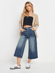 PixieGirl Petite Wide Leg Denim Cropped 100% Cotton Jeans - Imagen 1 de 5