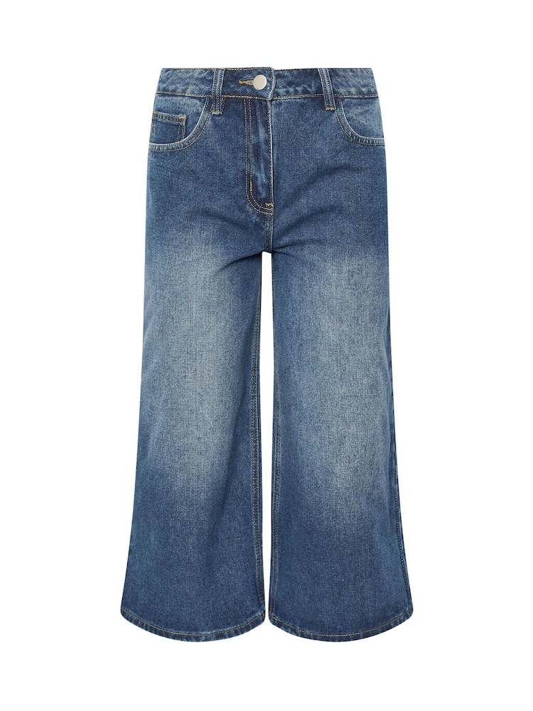 PixieGirl Petite Wide Leg Denim Cropped 100% Cotton Jeans - Imagen 5 de 5