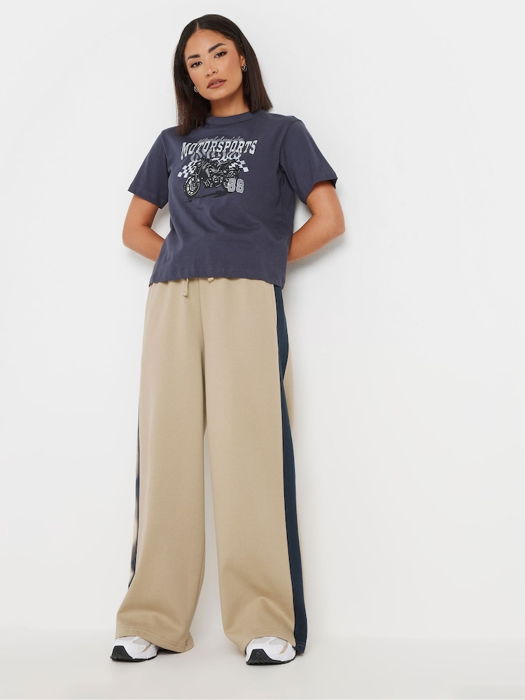 PixieGirl Petite Natural Side Stripe Joggers - Image 1 of 5
