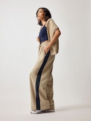 PixieGirl Petite Natural Side Stripe Joggers - Image 3 of 5
