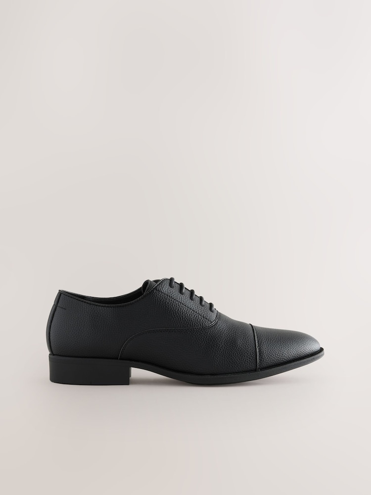 Black Oxford Toe Cap Shoes - Image 2 of 5