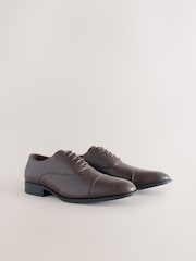 Brown Oxford Toe Cap Shoes - Image 1 of 6
