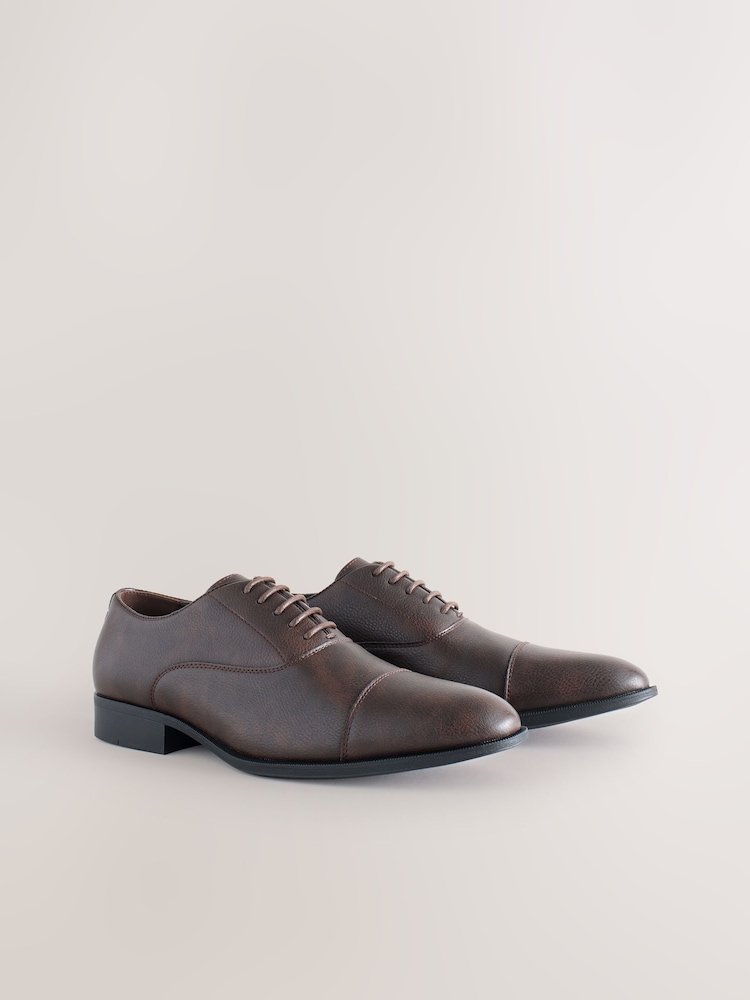 Brown Oxford Toe Cap Shoes - Image 1 of 6