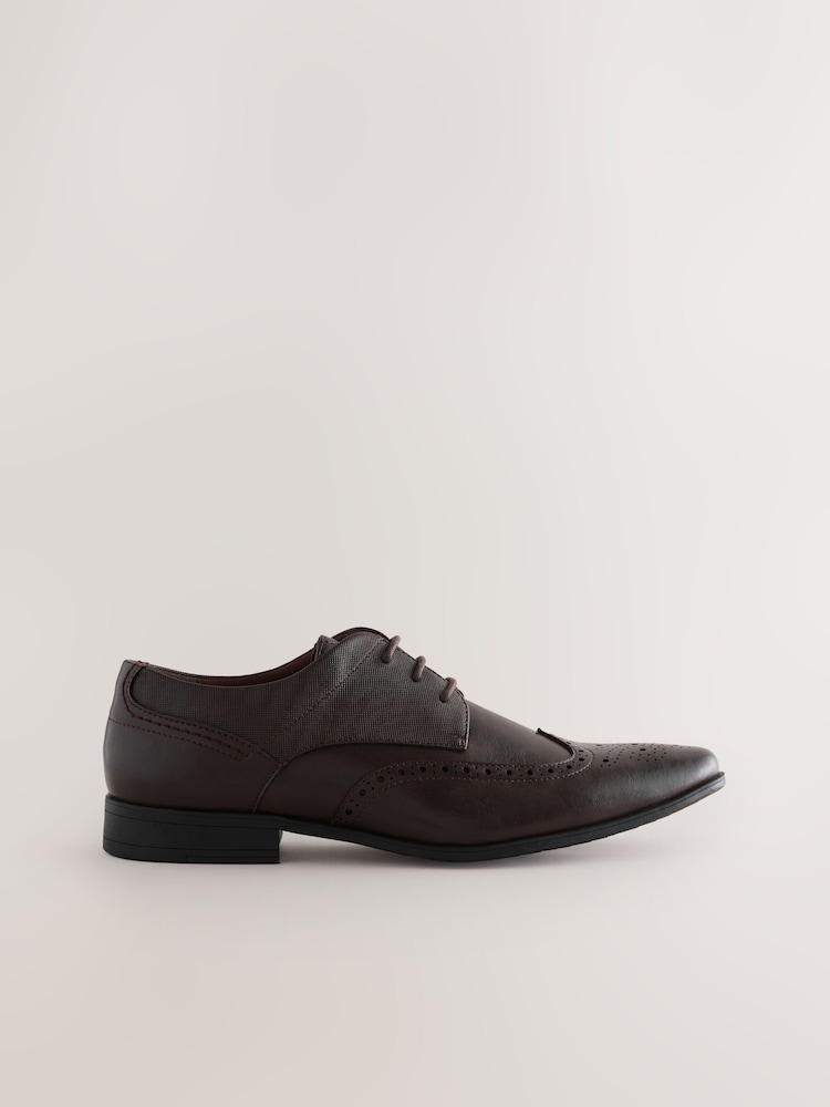 Brown Standard Fit Brogue Shoes - Image 1 of 5