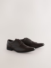 Brown Standard Fit Brogue Shoes - Image 2 of 5