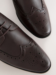 Brown Standard Fit Brogue Shoes - Image 3 of 5