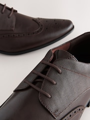 Brown Standard Fit Brogue Shoes - Image 4 of 5