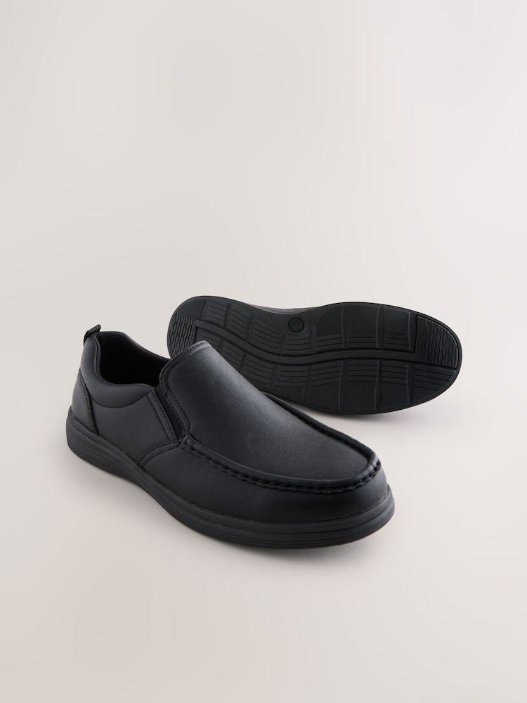 non slip black dress shoes Men`s Black Slip On Non-Slip main image 0
