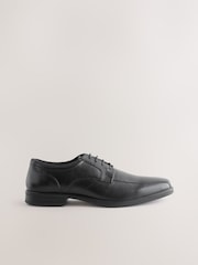 Black Slim Panel Leather Shoes - Image 2 of 6