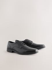 Black Slim Panel Leather Shoes - Image 3 of 6