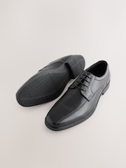 Black Slim Panel Leather Shoes - Image 4 of 6