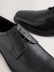 Black Slim Panel Leather Shoes - Image 5 of 6