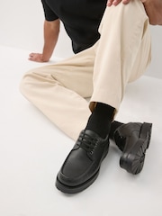 Black Apron Leather Shoes - Image 1 of 5