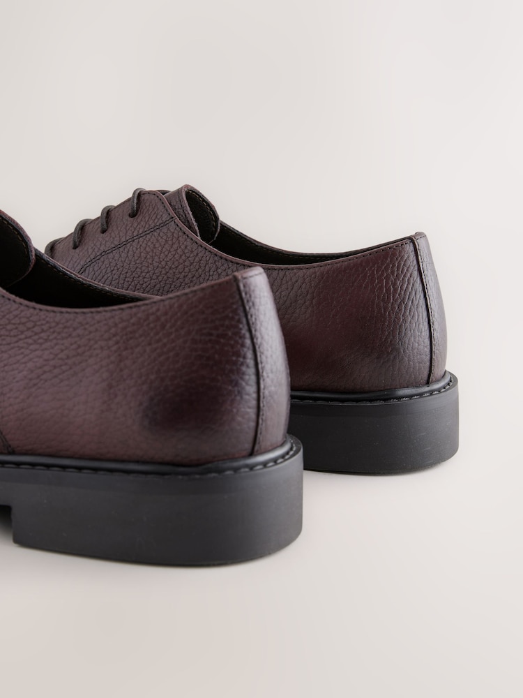 Burgundy Red Tumbled Leather Formal Shoes - Image 6 of 6