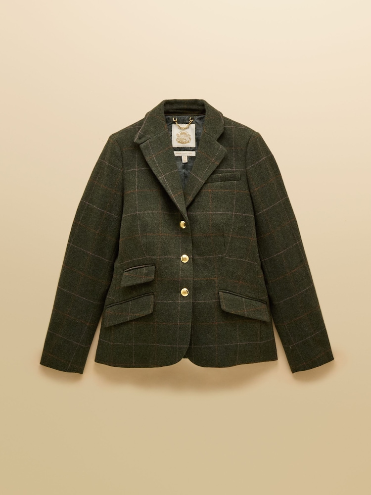 Joules Canterly Green Herringbone Tweed Hacking Jacket - Image 11 of 11 Joules Canterly Green Herringbone Tweed Hacking Jacket - Image 11 of 11