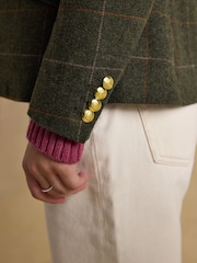 Joules Canterly Green Herringbone Tweed Hacking Jacket - Image 8 of 11