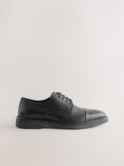 Black Leather Toe Cap Shoes - Image 2 of 5