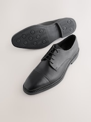 Black Leather Toe Cap Shoes - Image 3 of 5