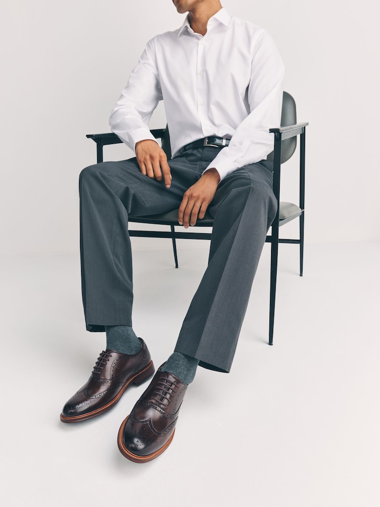 Brown Oxford Wingcap Shoes - Image 1 of 6