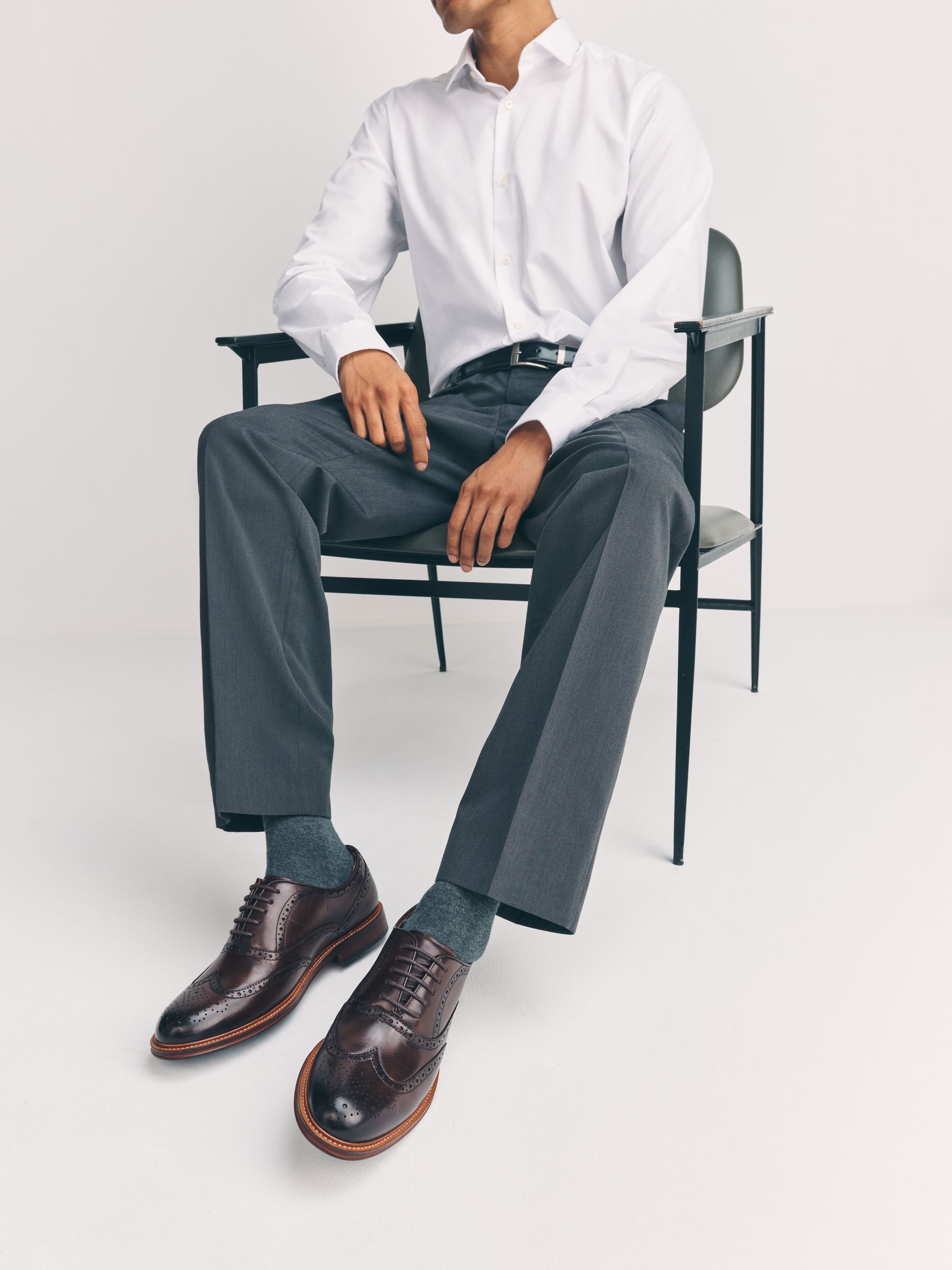 AUBERGE 2025AW 『BROWN』OXFORD GRAY Buy Brown Oxford Wingcap Leather Shoes from Next Canada
