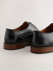 Black Contrast Sole Leather Oxford Toecap Shoes - Image 5 of 6