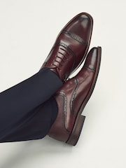 Burgundy Red Oxford Toecap Shoes - Image 3 of 7