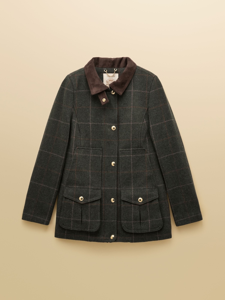 Joules Classic Fieldcoat Green Tweed Coat - Image 12 of 12 Joules Classic Fieldcoat Green Tweed Coat - Image 12 of 12