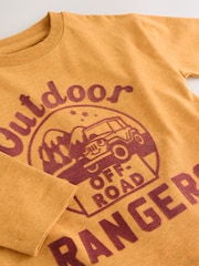 Ochre Yellow Outdoor Ranger Long Sleeve Graphic Print T-Shirt (3mths-7yrs) - Image 4 of 4