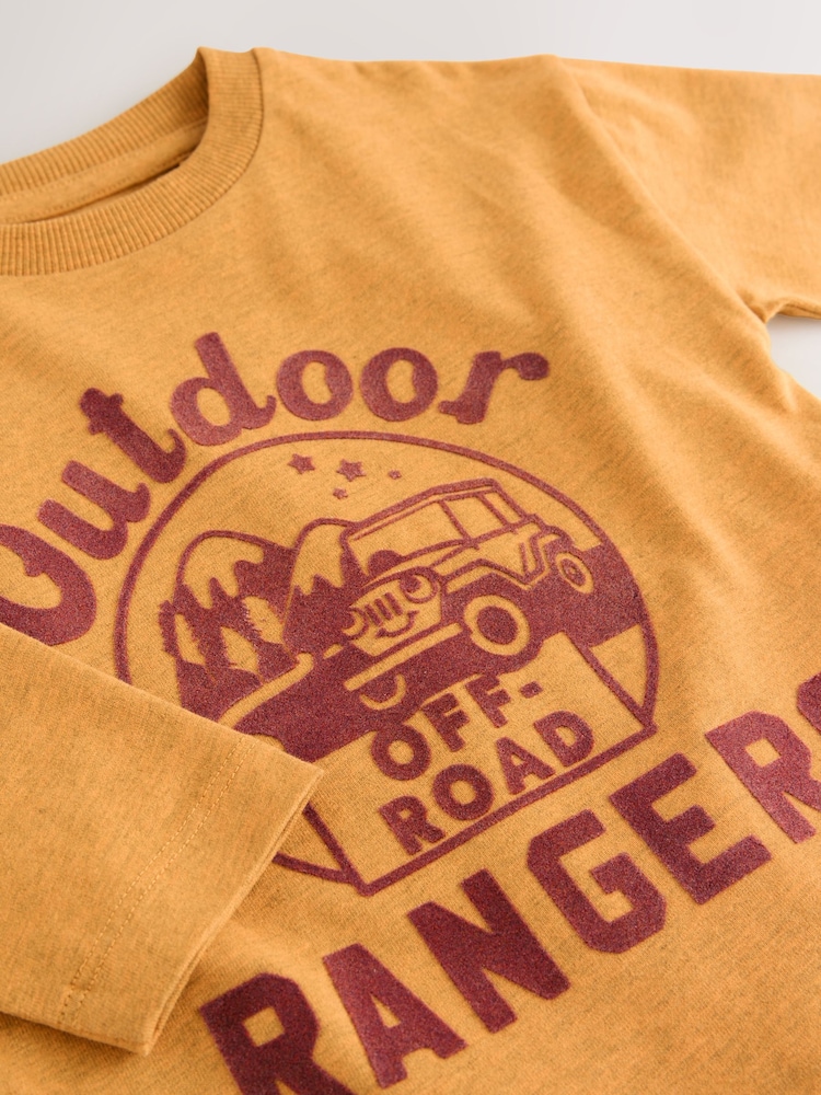 Ochre Yellow Outdoor Ranger Long Sleeve Graphic Print T-Shirt (3mths-7yrs) - Image 4 of 4
