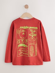 Red Veggie Patch Long Sleeve Graphic Print T-Shirt (3mths-7yrs) - Image 2 of 4